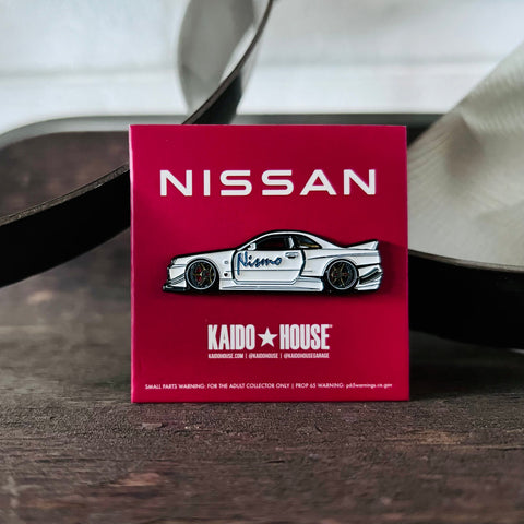 Nissan Skyline GT-R (R34) Kaido Works Enamel Pin - White